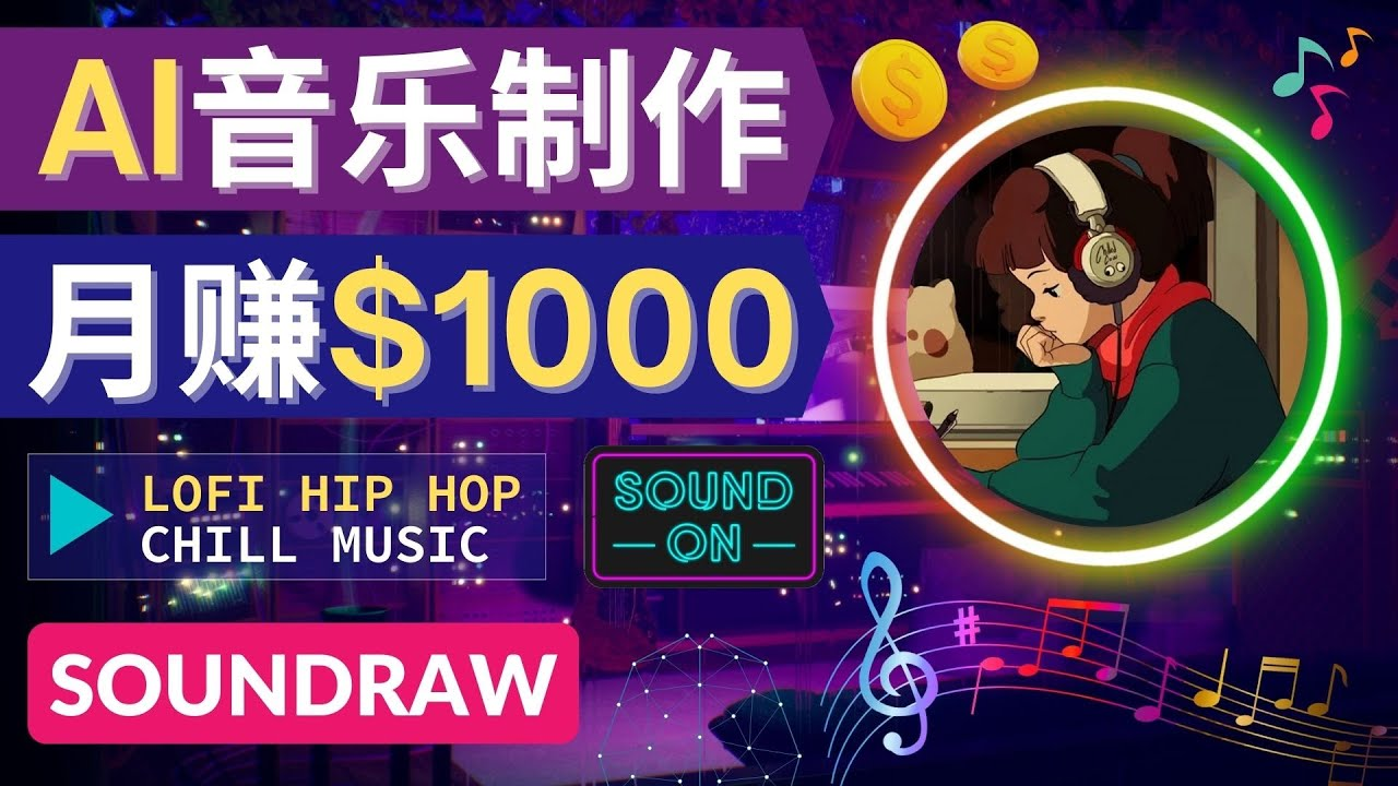 无需任何音乐基础： 使用AI软件制作Lofi Hip Hop Chill Music 月赚1000美元-观竹阁