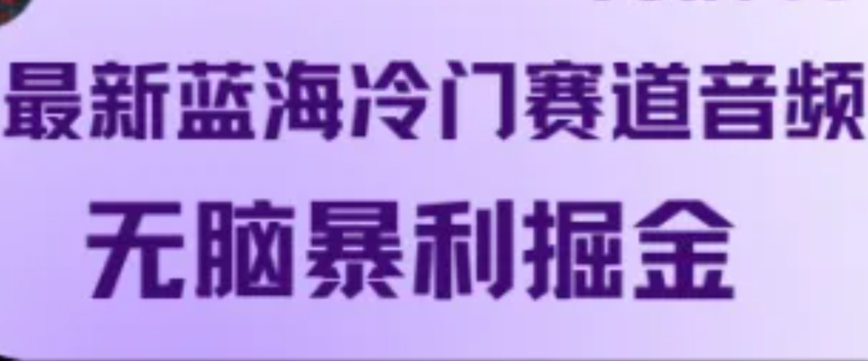 最新蓝海冷门赛道音频，无脑暴利掘金-忙忙软件库