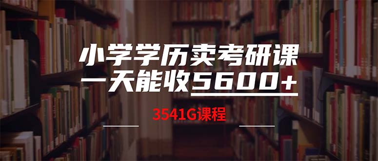 图片[1]-（12556期）小学学历卖考研课程，一天收5600（附3580G考研合集）-忙忙软件库