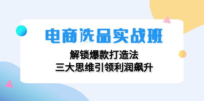 电商选品实战班：解锁爆款打造法，三大思维引领利润飙升-忙忙软件库