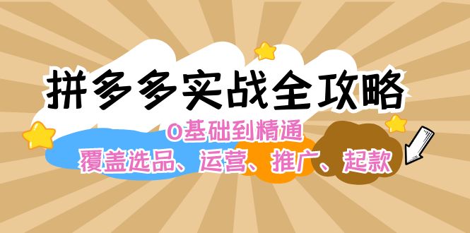 拼多多平台实战演练攻略大全：0基本到熟练，遮盖选款、经营、营销推广、起款-忙忙软件库