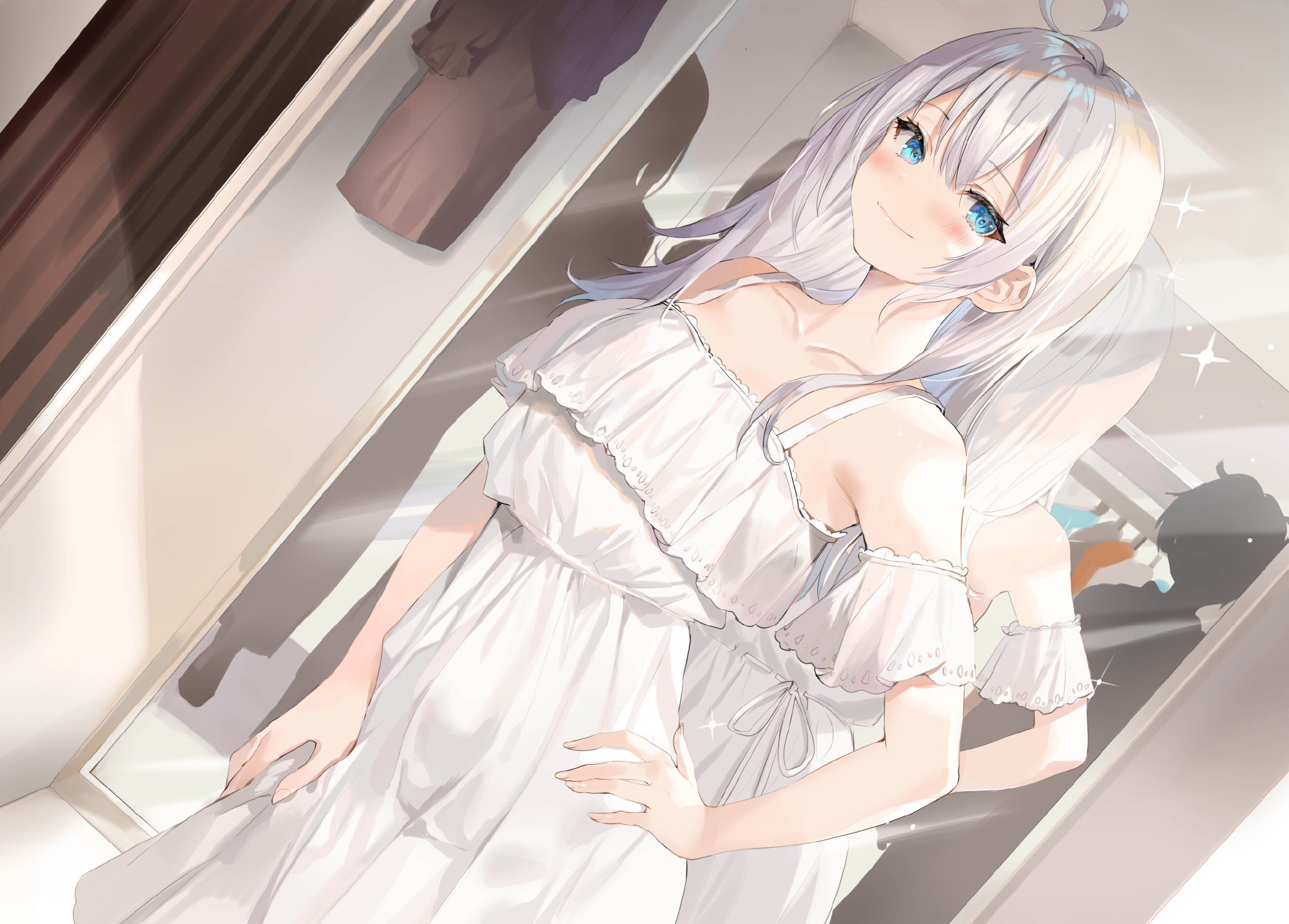 图片[8]-可爱白发傲娇JK!《邻座艾莉同学》官推壁纸插图专辑-忙忙软件库