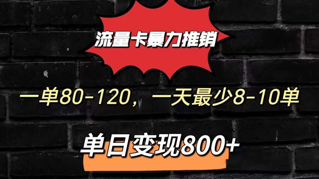 流量卡暴力推销模式一单80-170元一天至少10单，单日变现800元-忙忙软件库