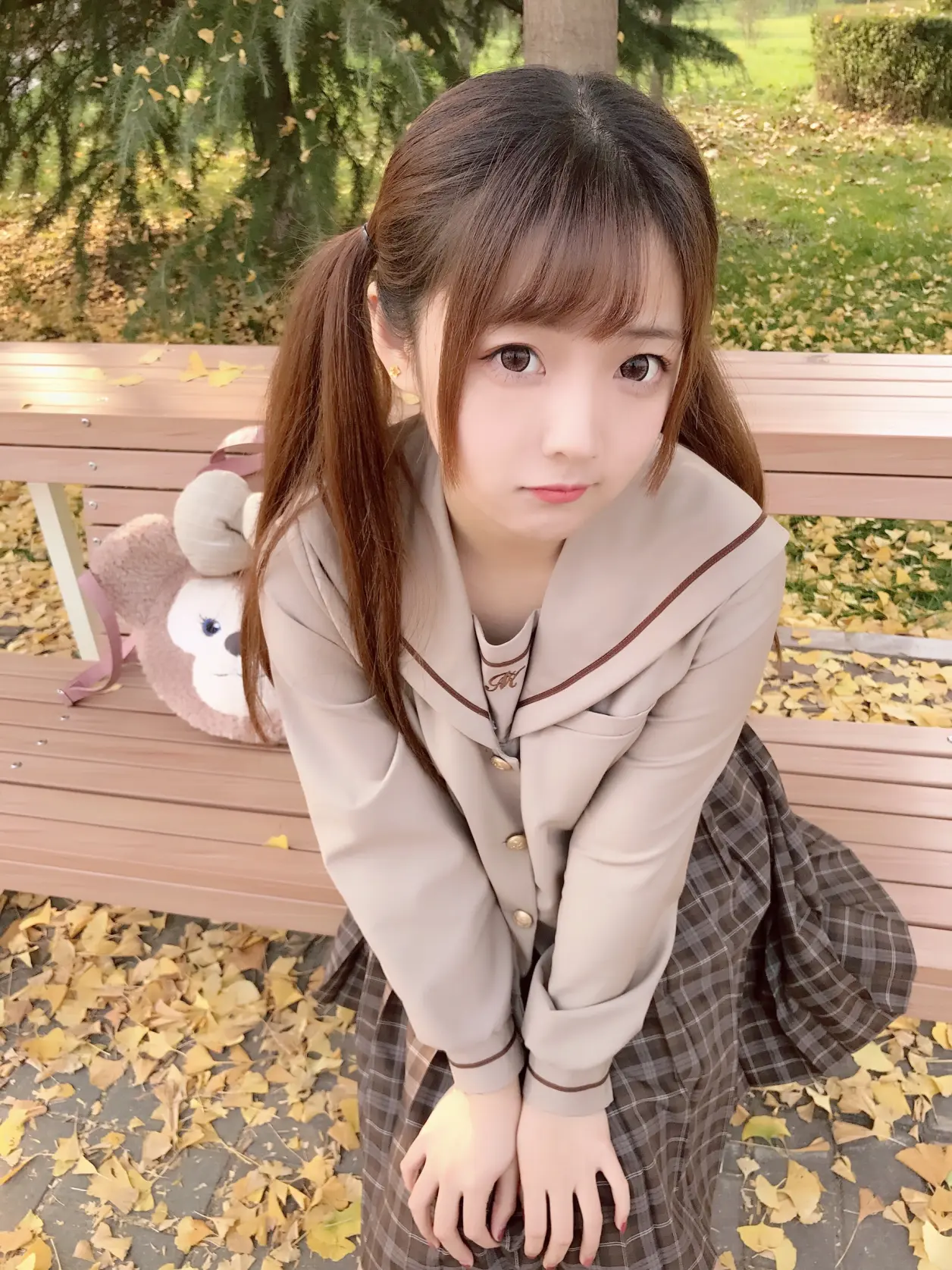 图片[5]-摄影写真 | 金色的阳光和金色的叶子，还有一个可爱的我-忙忙软件库