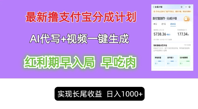 新视频一键生成和AI代笔撸支付宝钱包写作分为，轻轻松松日入1k-忙忙软件库