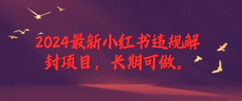 2024全新小红书违规解除限制新项目，长期性能做，一个能做到退休新项目【揭密】-忙忙软件库