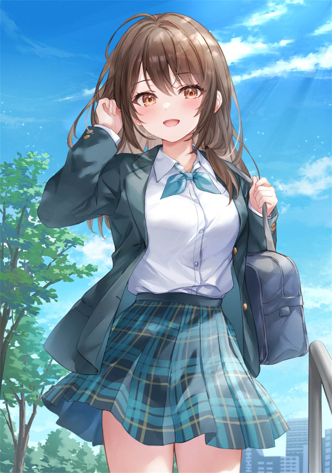 图片[1]-白色连衣裙和JK少女喜欢哪个？ 画师ひげ猫的插画作品-忙忙软件库