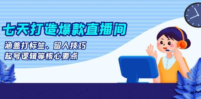 七天打造爆款直播间：涵盖打标签、留人技巧、起号逻辑等核心要点-忙忙软件库