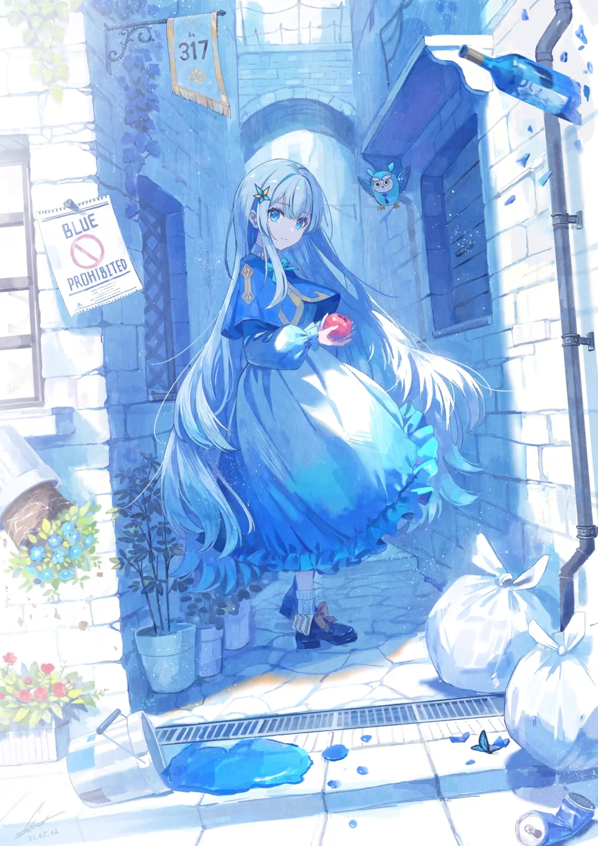 图片[10]-清澈透明 – 「蓝与白」插画特辑-忙忙软件库