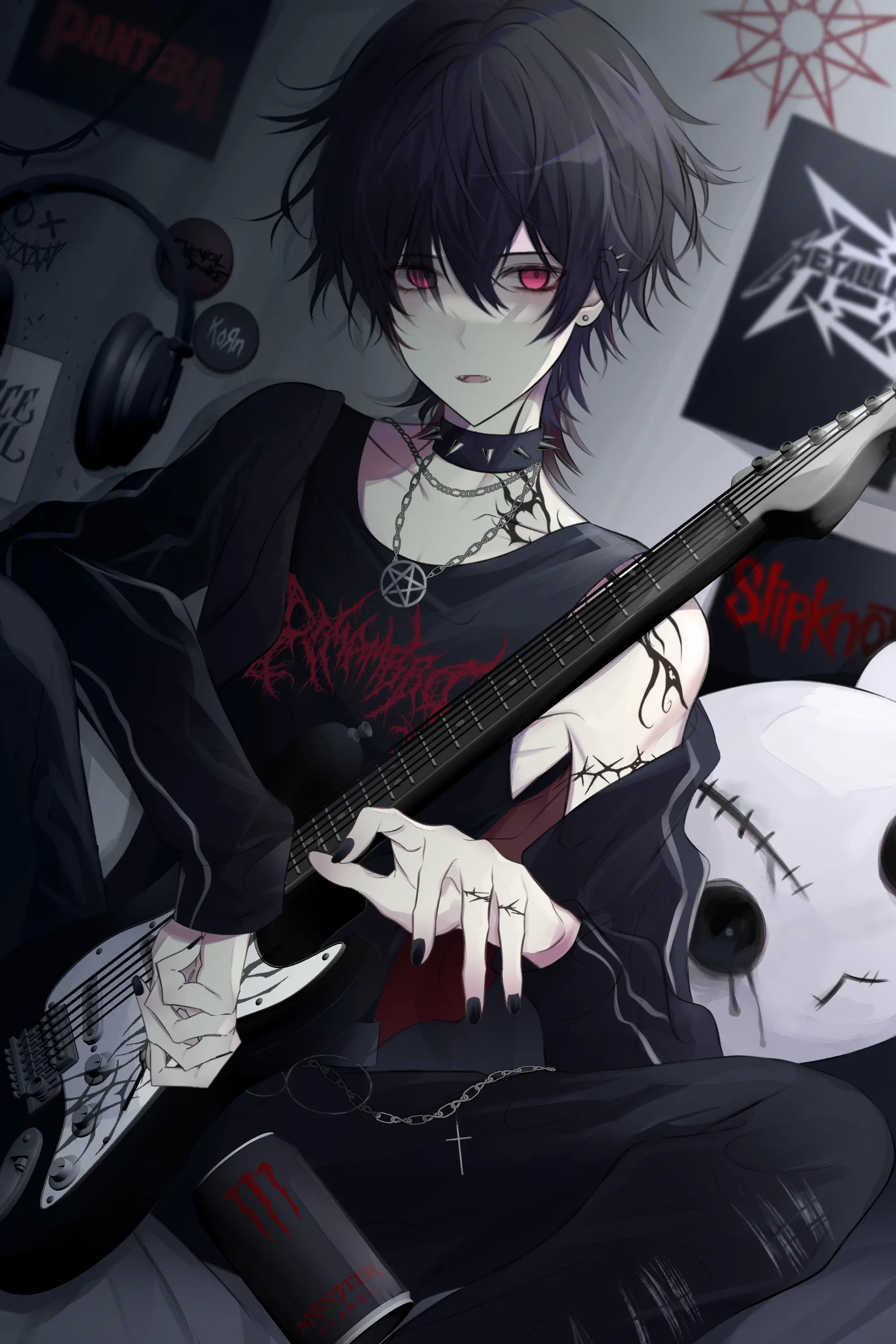 图片[2]-存在感十足 – 黑发赤眼插画特辑-忙忙软件库