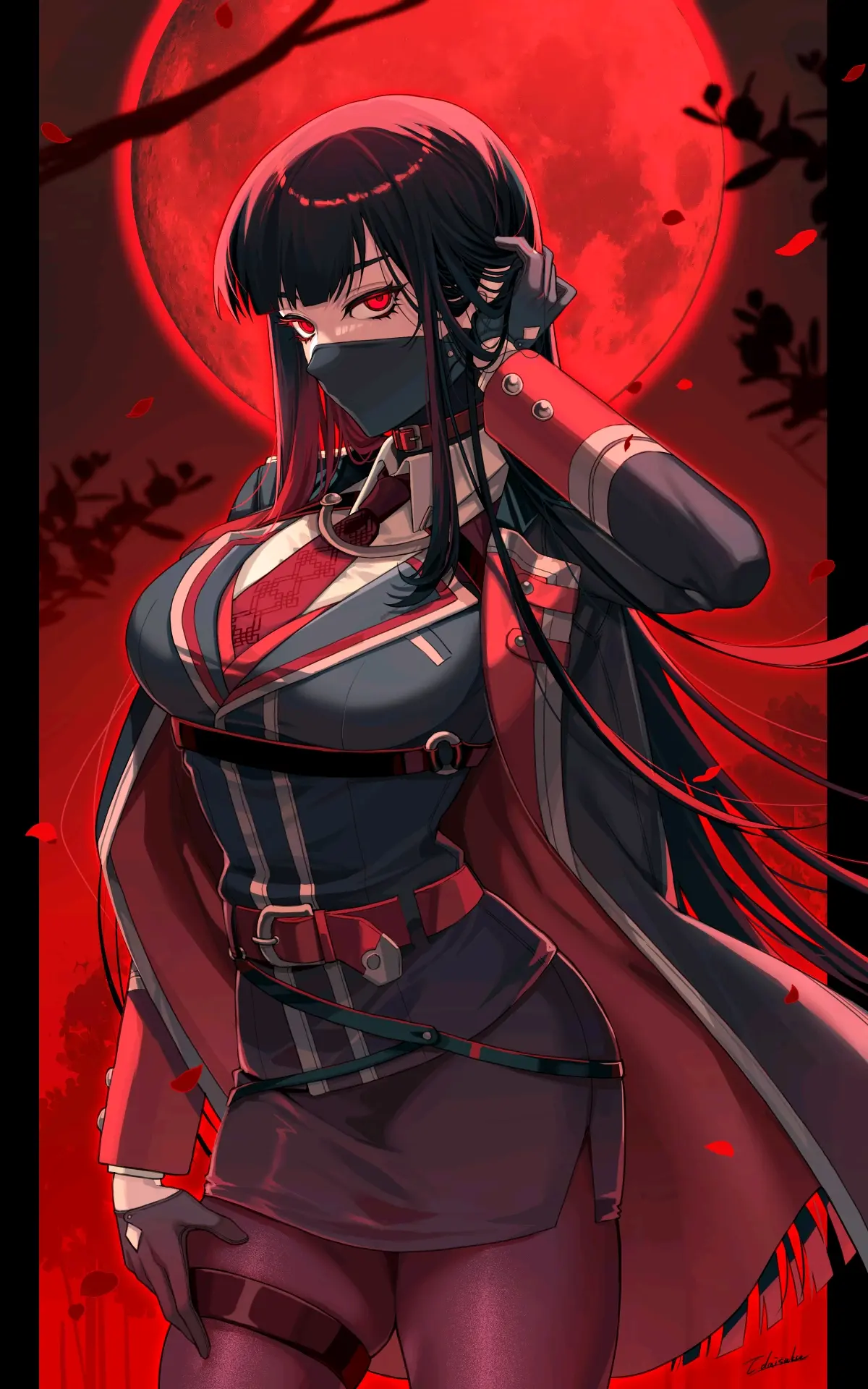 图片[12]-存在感十足 – 黑发赤眼插画特辑-忙忙软件库