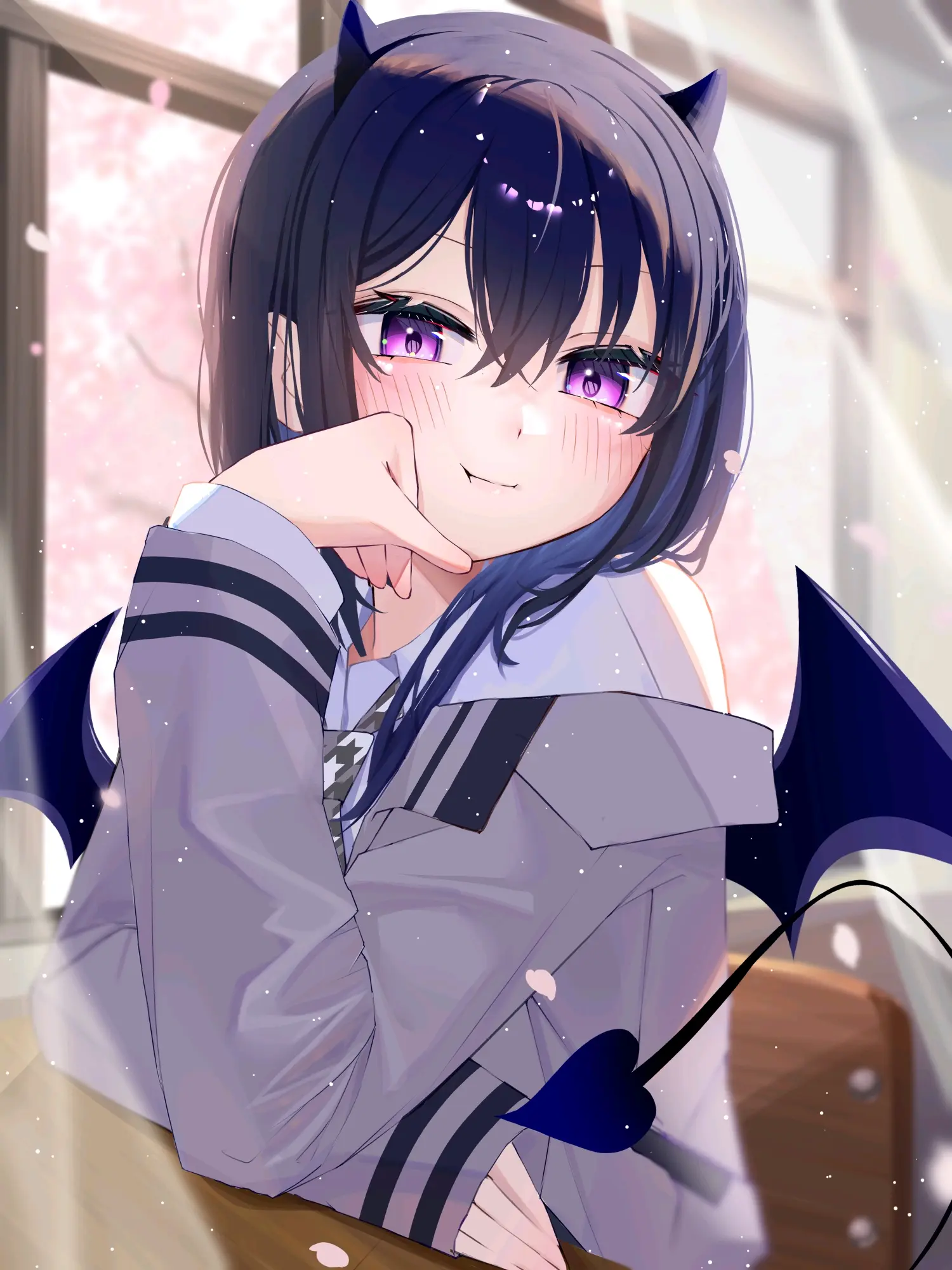 图片[3]-嘟嘟的脸颊♡ – 托腮女子插画特辑-忙忙软件库