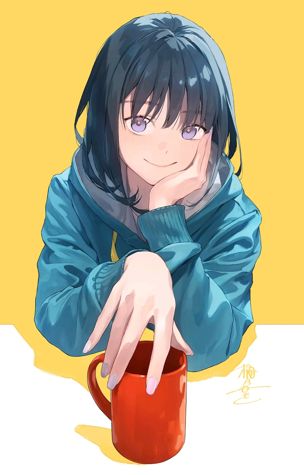 图片[6]-嘟嘟的脸颊♡ – 托腮女子插画特辑-忙忙软件库