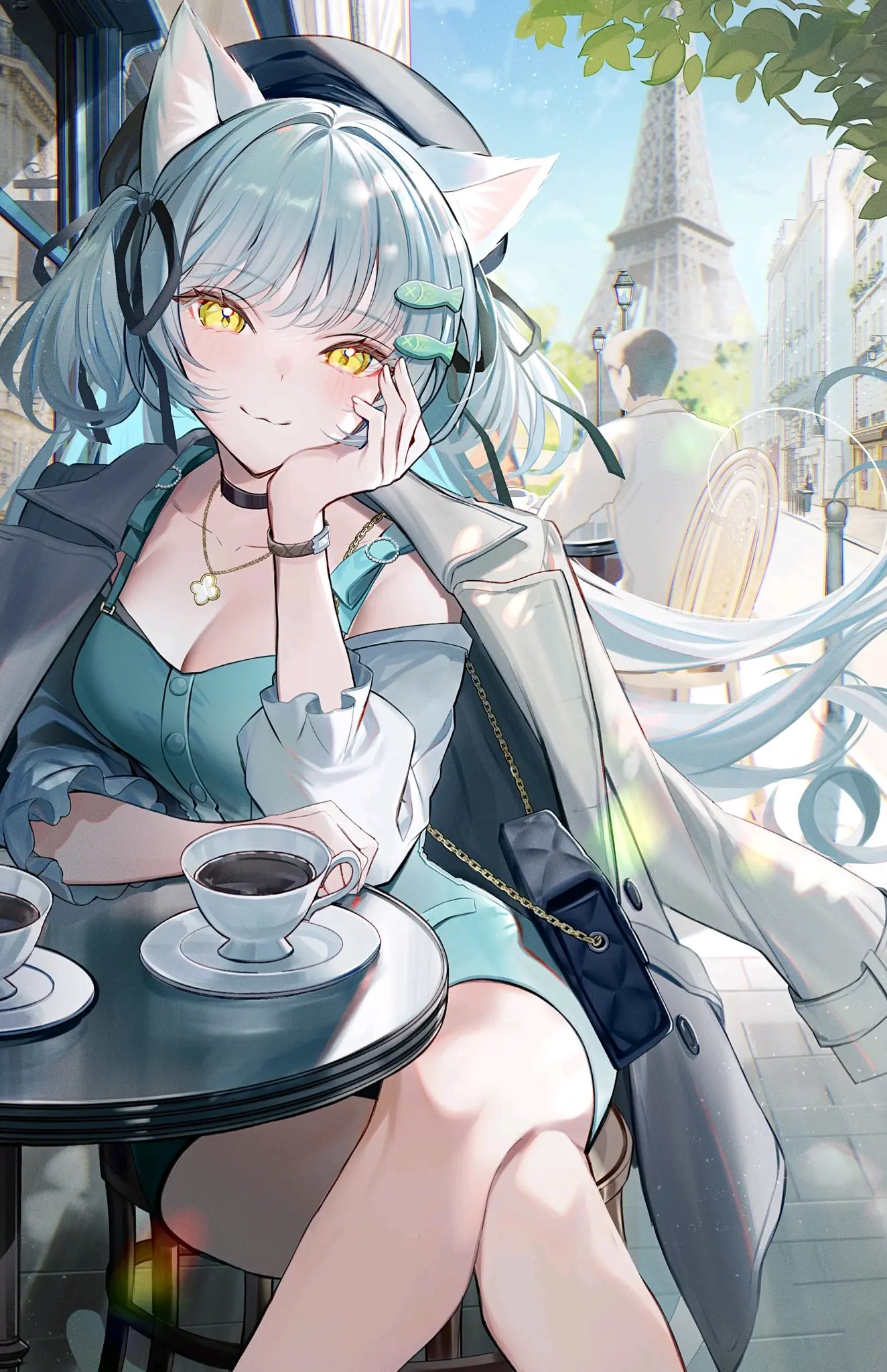 图片[8]-嘟嘟的脸颊♡ – 托腮女子插画特辑-忙忙软件库