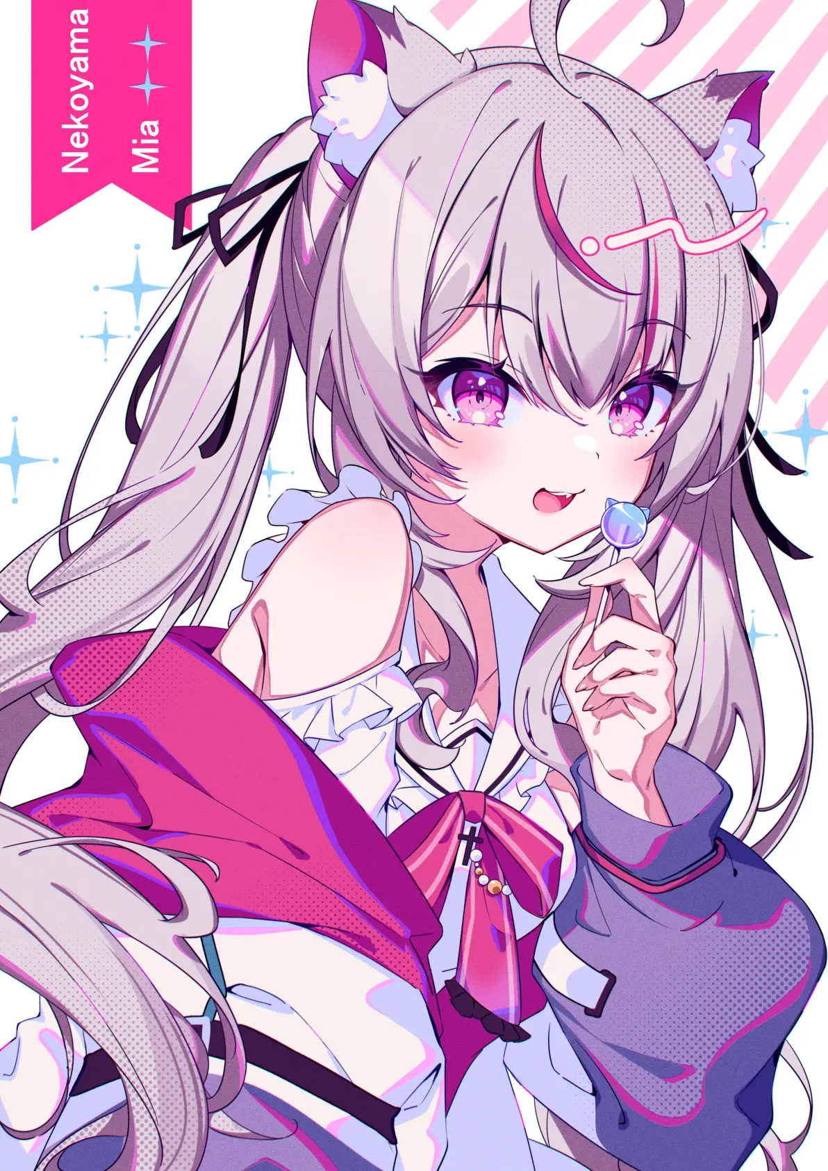 图片[11]-怎么这喵可爱♡ – 猫耳女子插画特辑-忙忙软件库