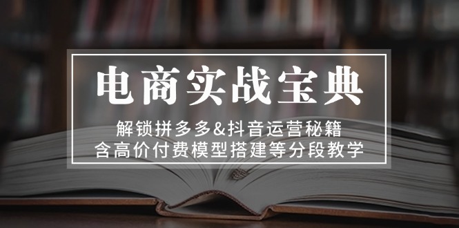 （13195期）电商实战宝典 解锁拼多多&抖音运营秘籍 含高价付费模型搭建等分段教学-忙忙软件库