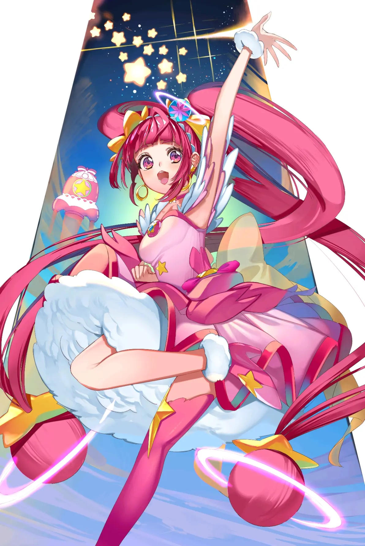 图片[1]-宛如花仙子♡ – 粉色长发女子插画特辑-忙忙软件库