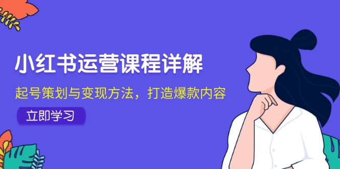 小红书运营课程详解：起号策划与变现方法，打造爆款内容-忙忙软件库