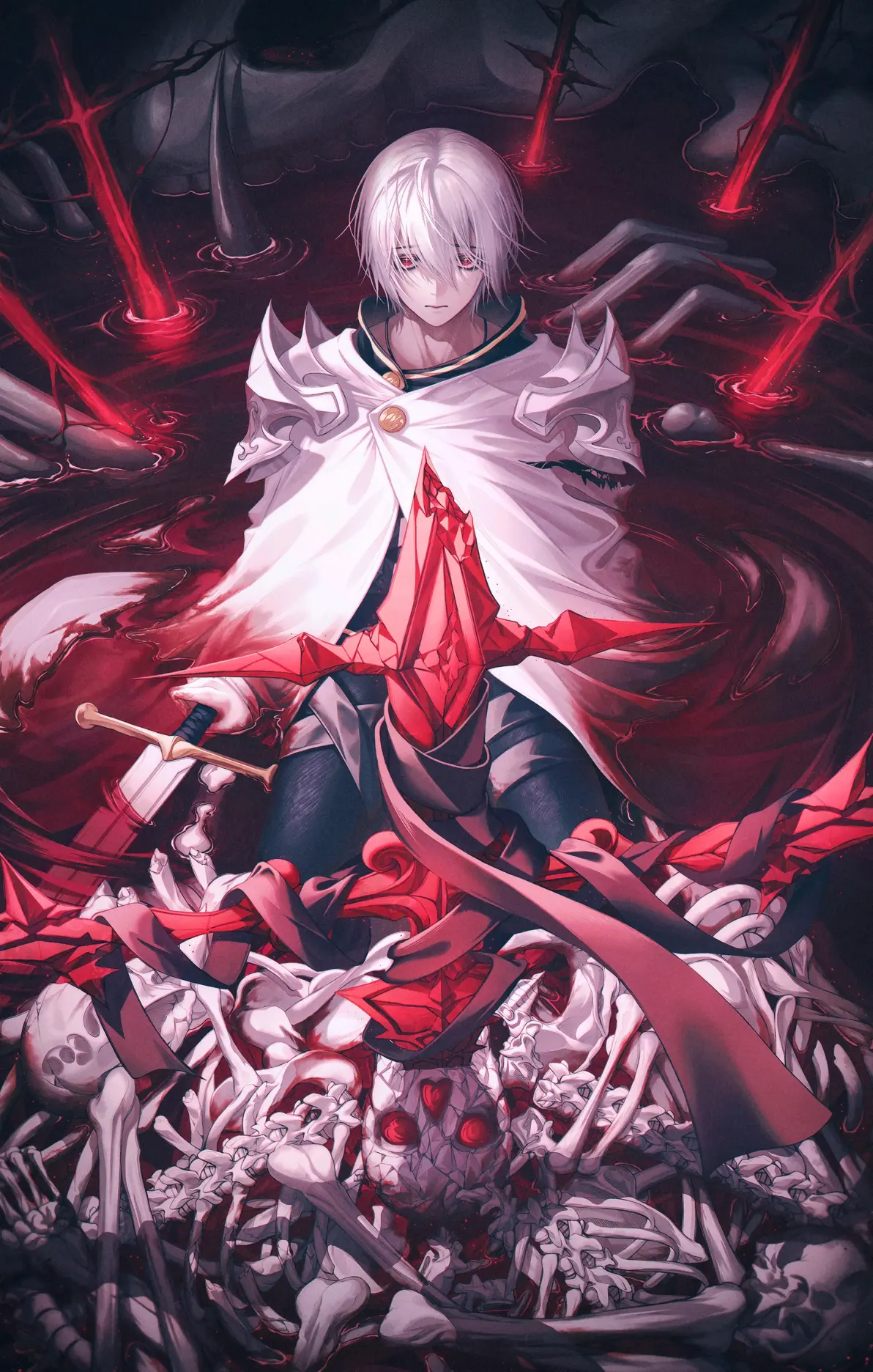 图片[10]-神秘的对比 – 银白发赤瞳角色插画特辑-忙忙软件库