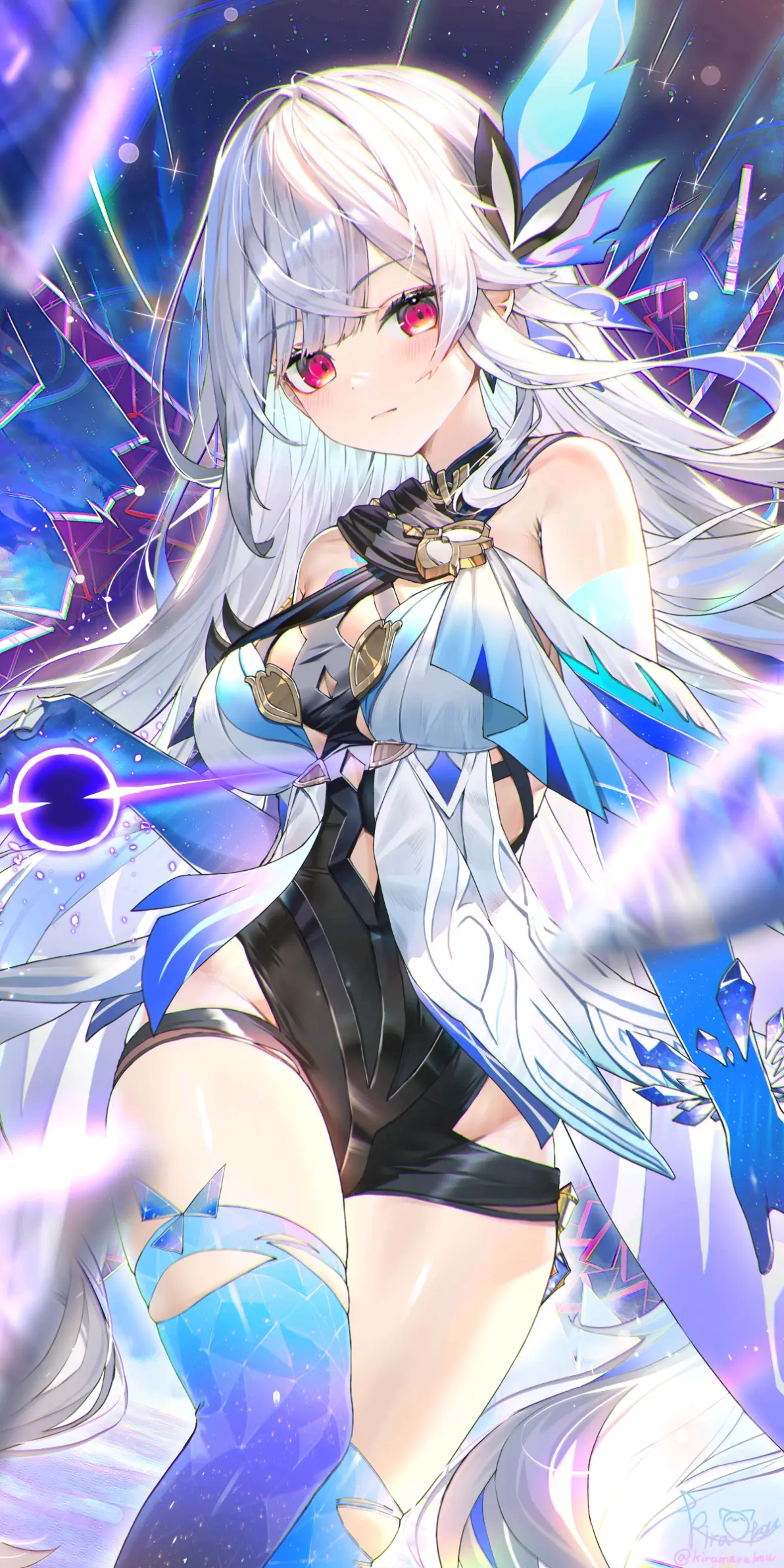 图片[11]-神秘的对比 – 银白发赤瞳角色插画特辑-忙忙软件库