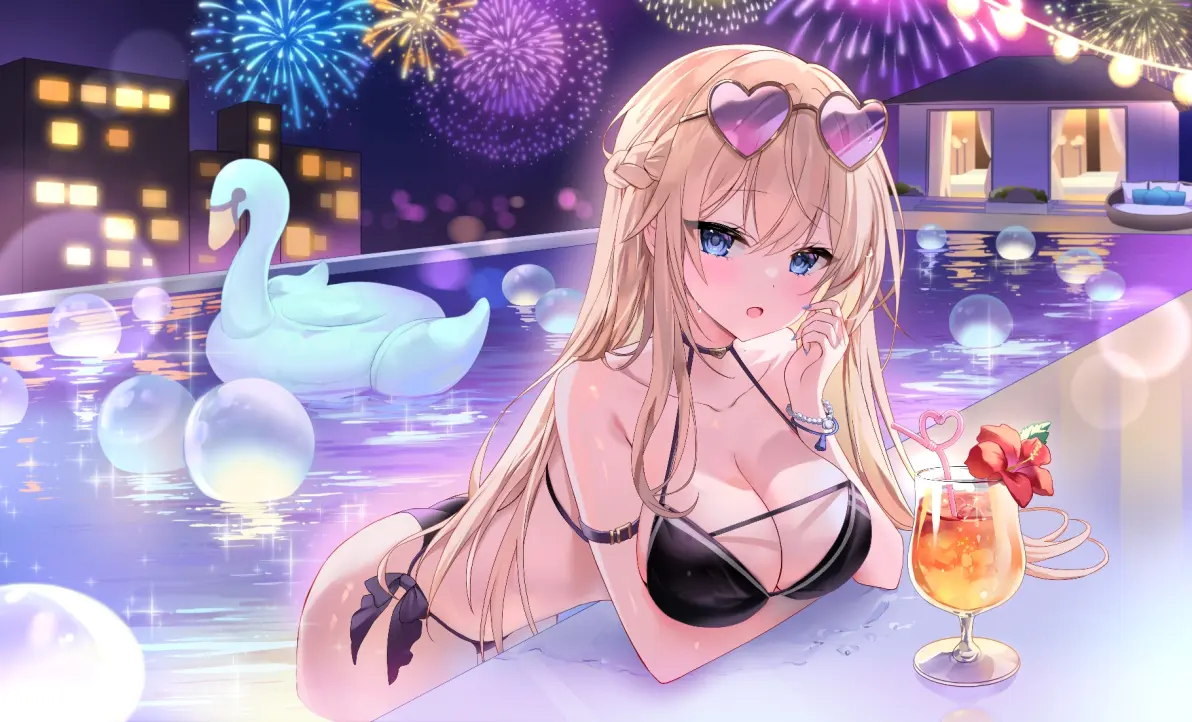 图片[4]-绝对上镜♡ – 夜间泳池插画特辑-忙忙软件库