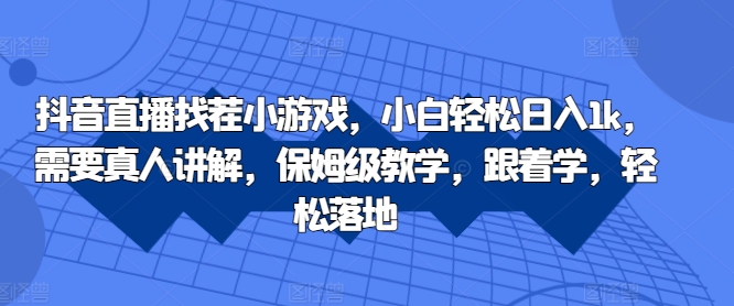 抖音直播间找茬小游戏，新手轻轻松松日入1k，必须真人版解读，家庭保姆级课堂教学，跟着做，轻轻松松落地式【揭密】-忙忙软件库