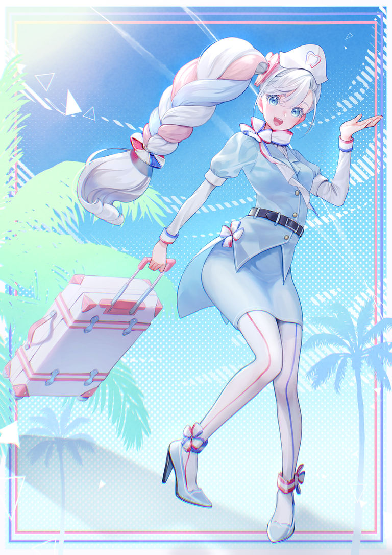 图片[1]-清纯可人/麻花辫女子插画特辑-忙忙软件库