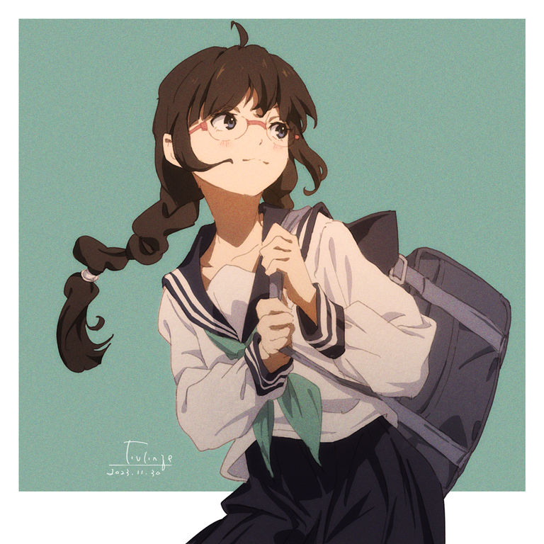 图片[12]-清纯可人/麻花辫女子插画特辑-忙忙软件库