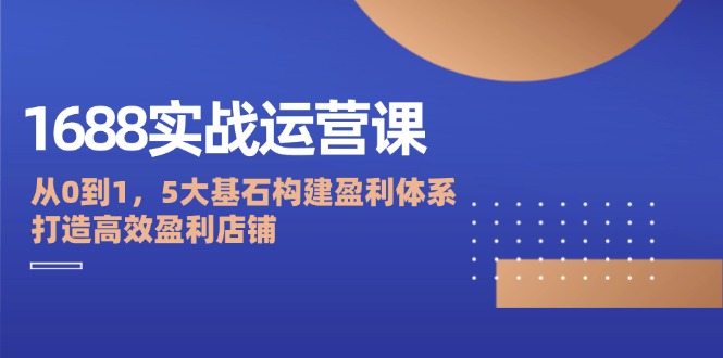 （12482期）1688实战运营课：从0到1，5大基石构建盈利体系，打造高效盈利店铺-忙忙软件库