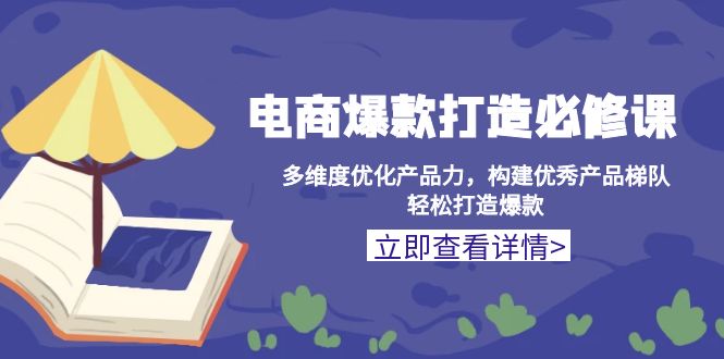 （13689期）电商爆款打造必修课：多维度优化产品力，构建优秀产品梯队，轻松打造爆款-忙忙软件库