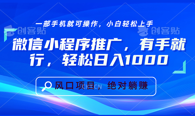 （13709期）微信小程序推广，有手就行，轻松日入1000+-忙忙软件库