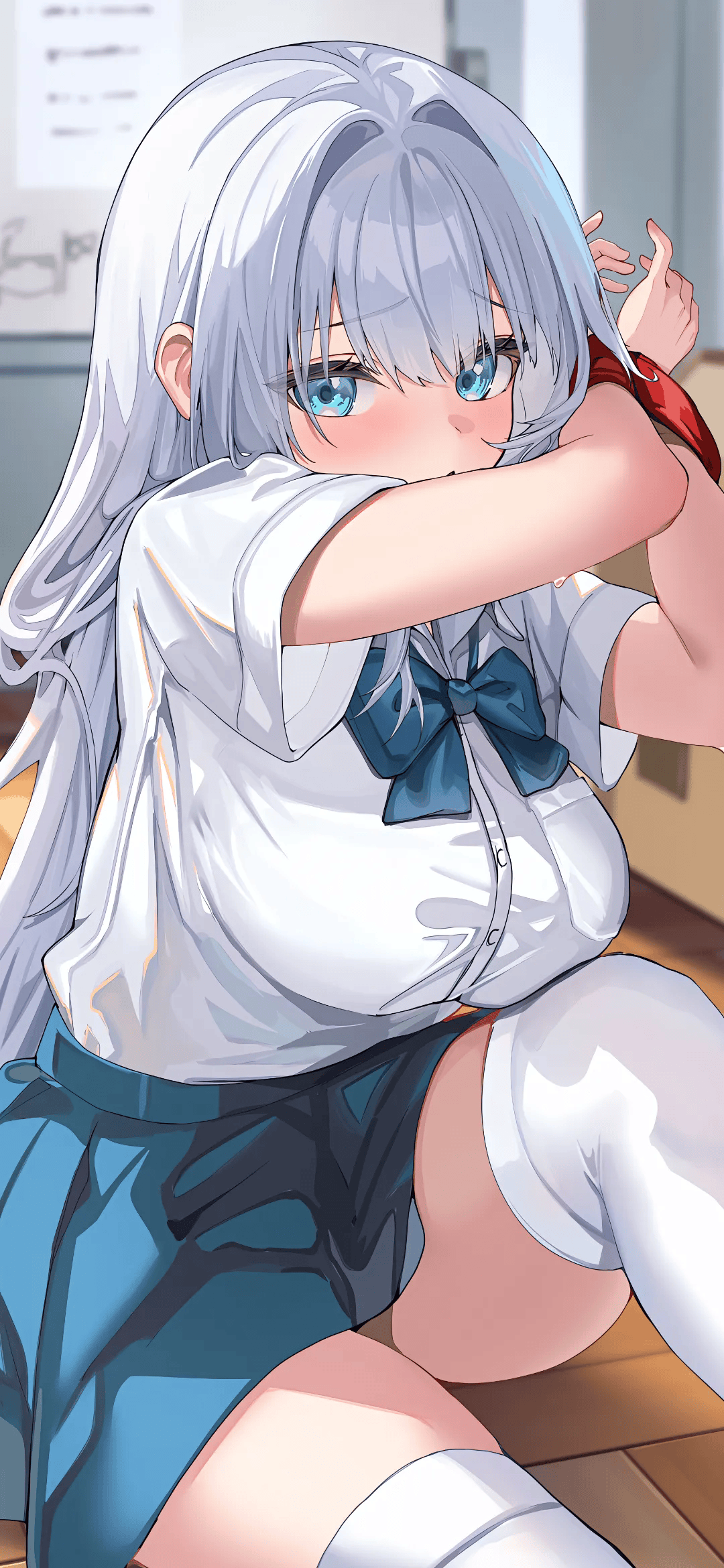 图片[3]-白发 JK 美少女风纪委员阿米莉亚 原神小胡桃插画大赏-忙忙软件库