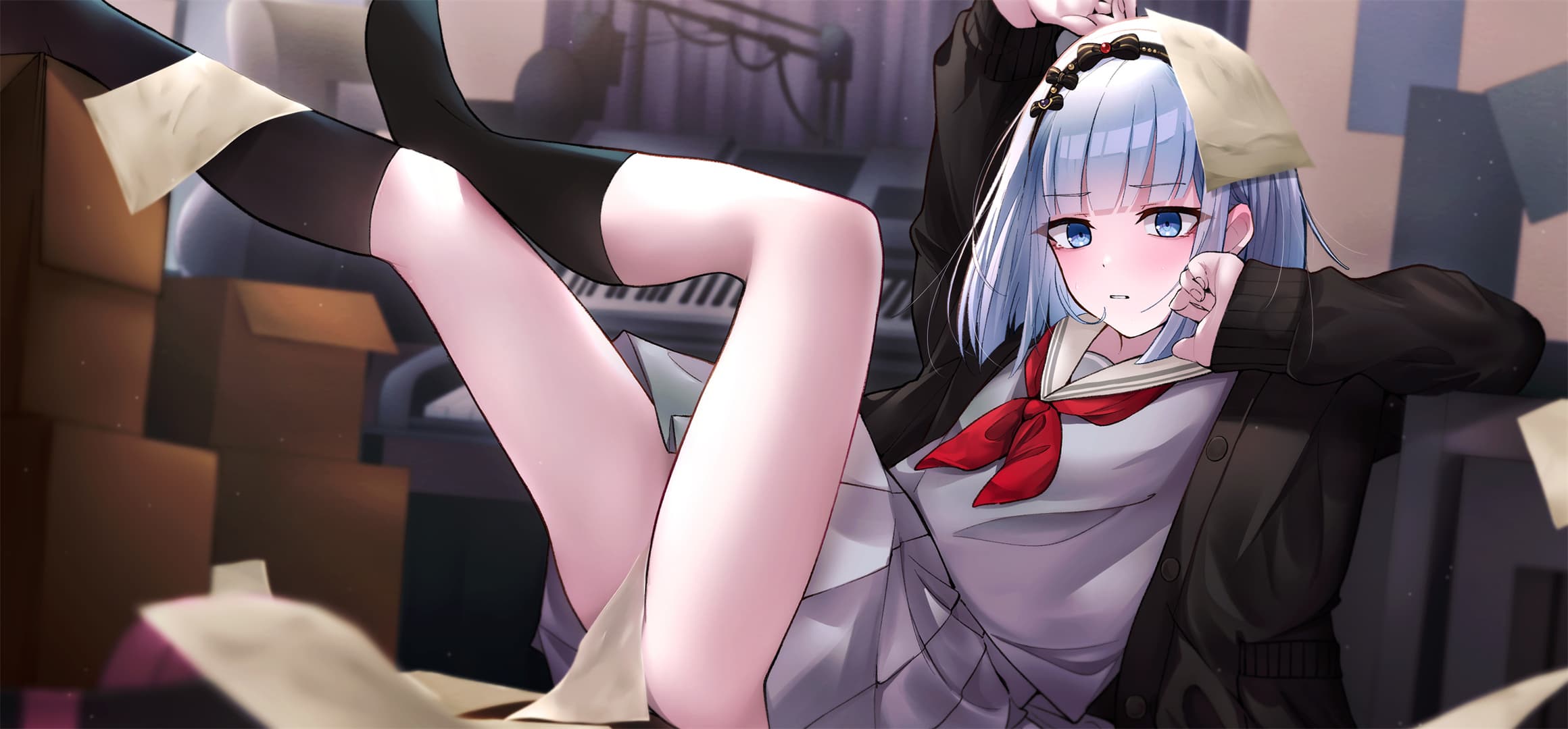 图片[16]-白发 JK 美少女风纪委员阿米莉亚 原神小胡桃插画大赏-忙忙软件库