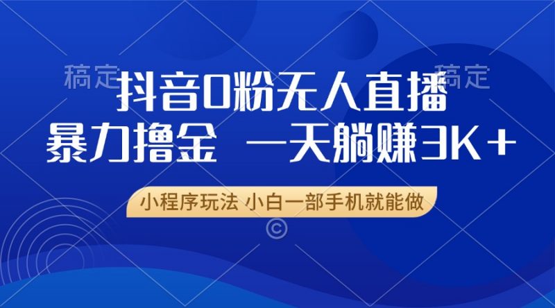 （13449期）抖音0粉无人直播暴力掘金，一天躺赚3K+，小白一部手机就能做-忙忙软件库