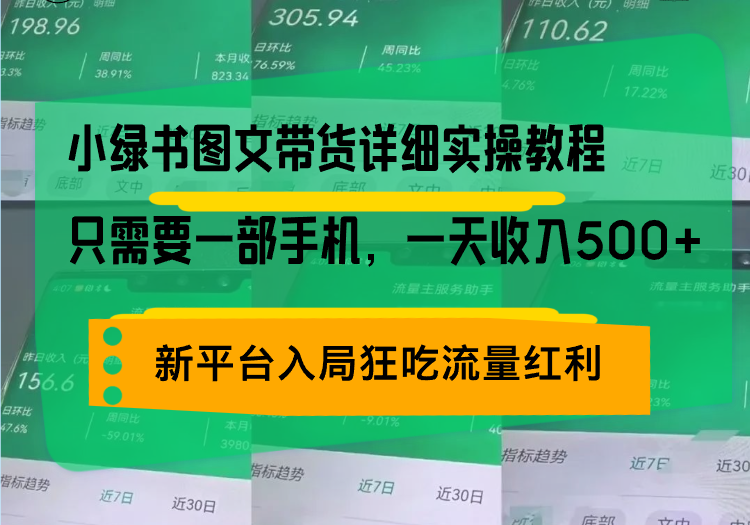 （13509期）小绿书图文带货详细实操教程，只需要一部手机，一天收入500+，轻松变现-忙忙软件库