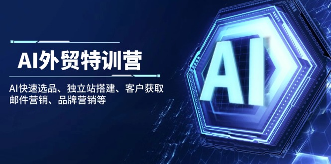 （14217期）AI出口外贸夏令营：AI迅速选款、自建站构建、顾客获得、电子邮件营销、品牌推广等-忙忙软件库