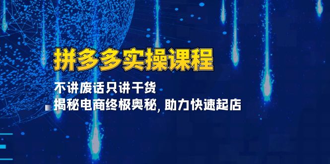 （13577期）拼多多实操课程：不讲废话只讲干货, 揭秘电商终极奥秘,助力快速起店-忙忙软件库