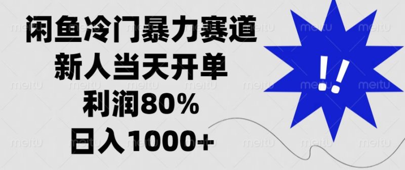 （13660期）闲鱼冷门暴力赛道，新人当天开单，利润80%，日入1000+-忙忙软件库