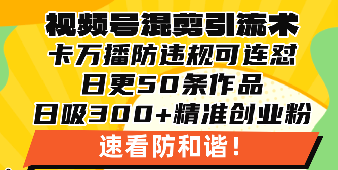 图片[1]-（13400期）微信视频号剪辑引流技术，500万播放视频引流方法17000自主创业粉，使用方便当日懂得-忙忙软件库