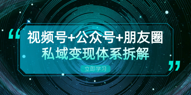 （13174期）视频号+公众号+朋友圈私域变现体系拆解，全体平台流量枯竭下的应对策略-忙忙软件库