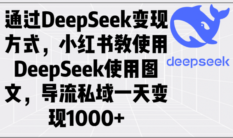 （14179期）根据DeepSeek变现模式，小红书的教应用DeepSeek图文并茂，引流公域一天转现1000-观竹阁