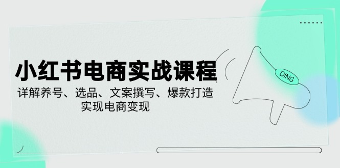 （14549期）小红书电商实战演练课程内容，详细说明起号、选款、文案撰写、爆款打造，完成电商变现-忙忙软件库
