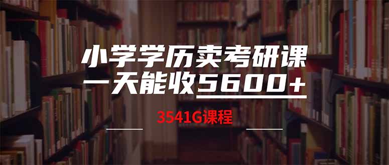 图片[1]-（14561期）小学文化卖考研班，一天收5600（附3580G考研究生合辑）-忙忙软件库