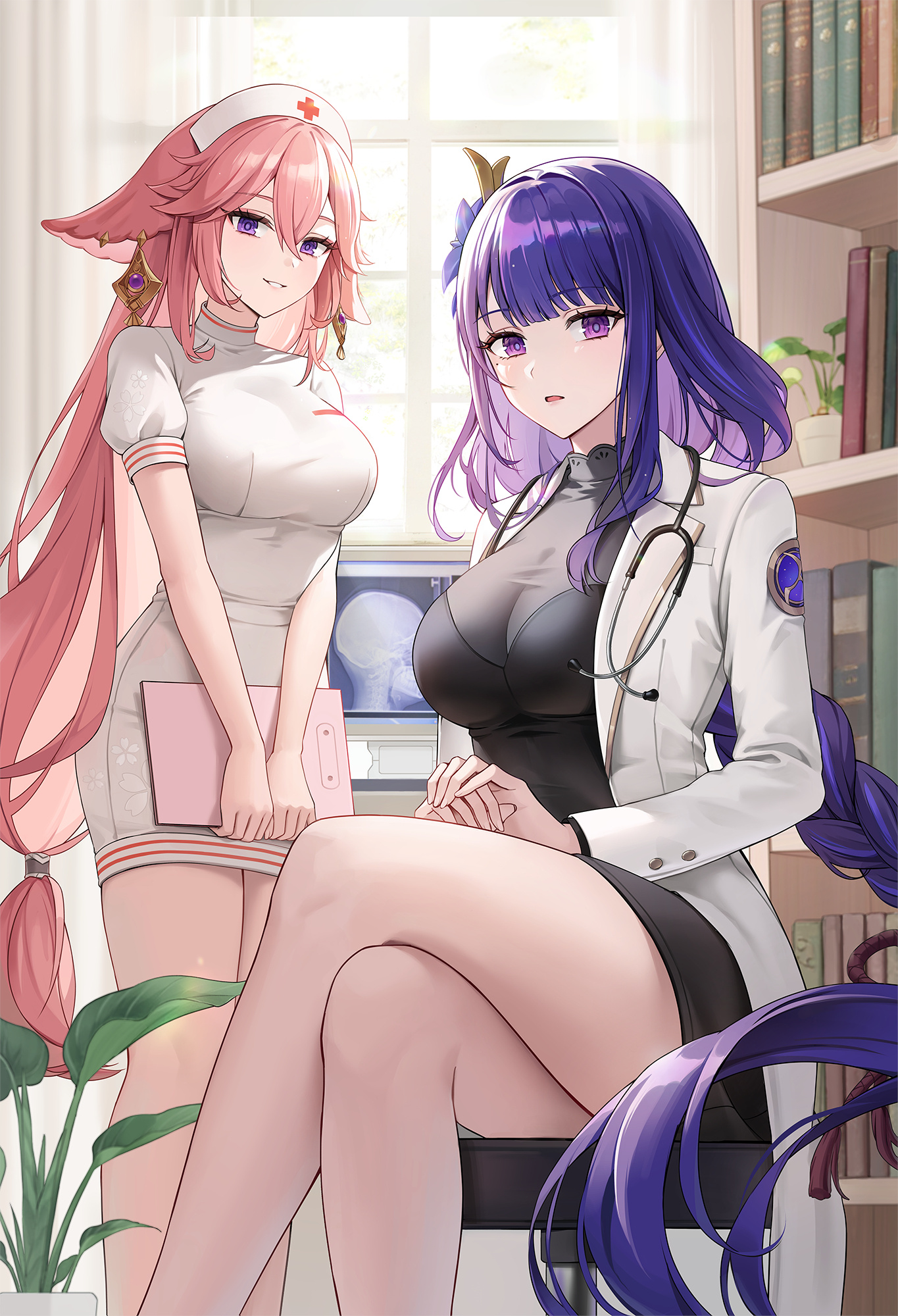 图片[1]-好身材的萌妹子们！韩国画师miho(ミホ)的插画作品-忙忙软件库