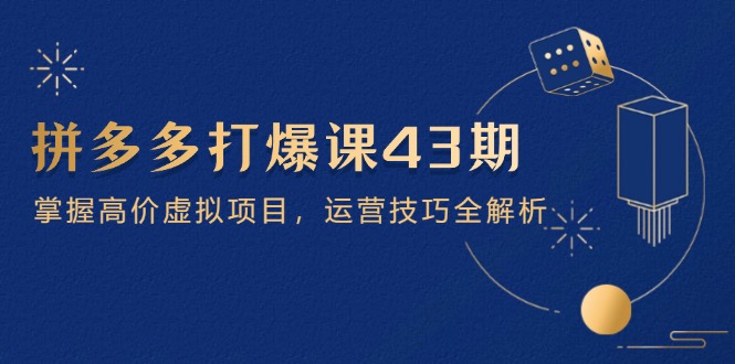 （14546期）拼多多平台打穿课第 43 期，把握高价位虚拟资源项目，运营方法全面解析（15节）-观竹阁
