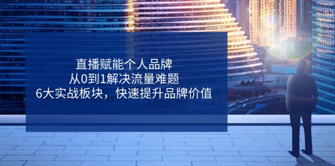 （14365期）直播间创变个人ip，从0到1处理总流量难点，6大实战演练版块，迅速提升品牌形象-观竹阁