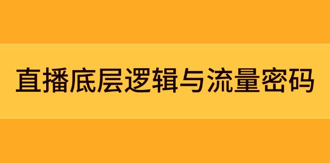 （14695期）直播间底层思维与流量登陆密码：精准定位实体模型 实例拆卸，极速流承揽与数据优化攻略大全-观竹阁