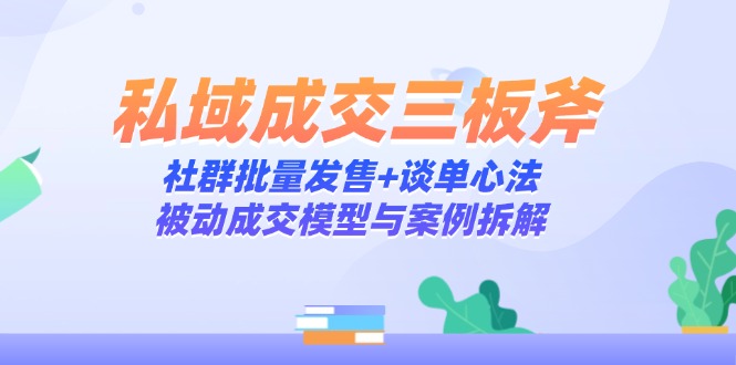 （14762期）公域交易量三板斧：社群营销大批量开售 谈单心决，处于被动交易量模型与实例拆卸-观竹阁