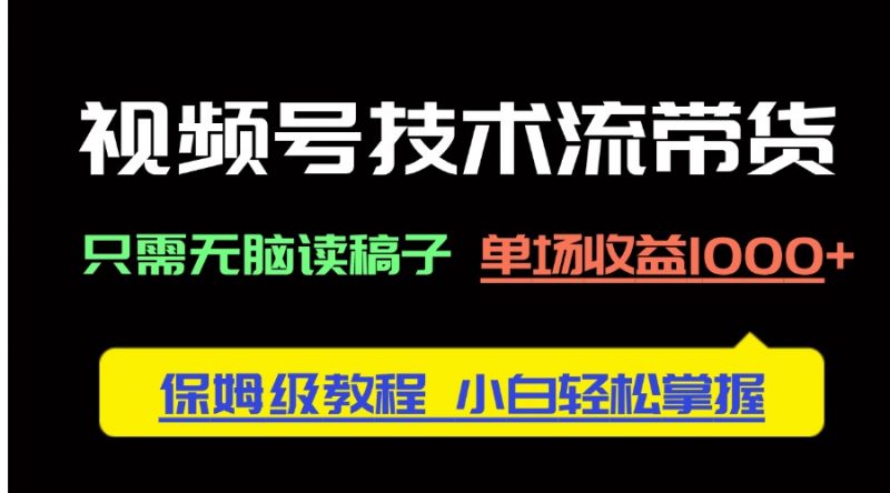 （14476期）视频号技术流带货，只需无脑读稿子，单场收益1000+ 保姆级教程，小白轻…-观竹阁