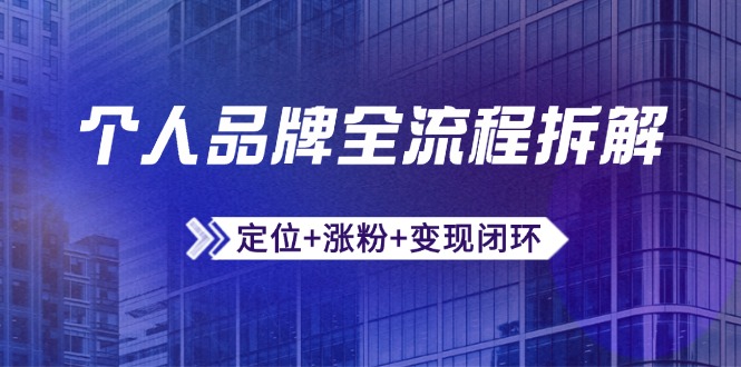（14799期）个人ip全过程拆卸：精准定位 增粉 转现闭环控制，微信生态圈运营与资源优化配置-观竹阁